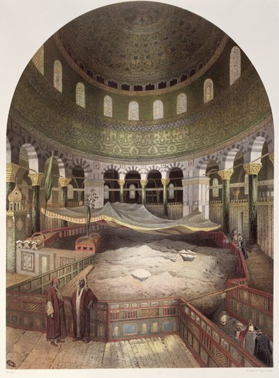 Interior of the Mosque of Omar, illustration from Souvenirs de Jerusalem by Paris